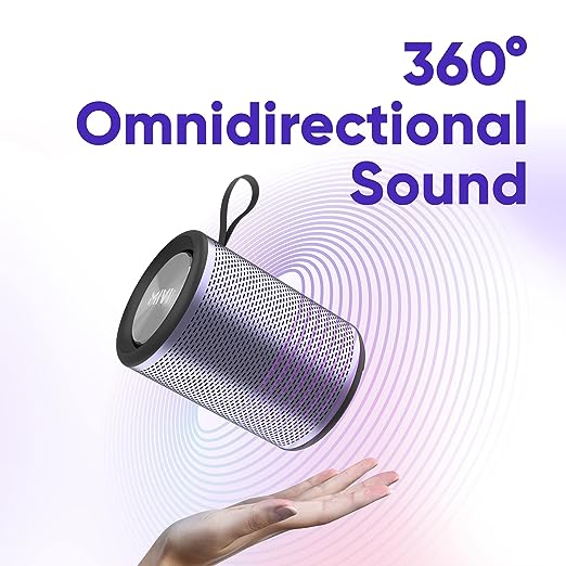 Mivi Octave 3 Wireless Bluetooth Speaker, Portable Speaker with 360° HD Stereo Sound, Super Solid bass, 8 Hours Playtime, Waterproof, Bluetooth 5.0 and in-Built Mic with Voice Assistance (Black) Mivi Octave 3 Wireless Bluetooth Speaker, Portable Speaker with 360° HD Stereo Sound, Super Solid bass, 8 Hours Playtime, Waterproof, Bluetooth 5.0 and in-Built Mic with Voice Assistance (Black)